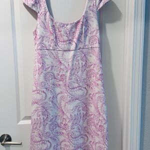 Lilly Pulitzer Pink and Blue Sheath Mini Dress